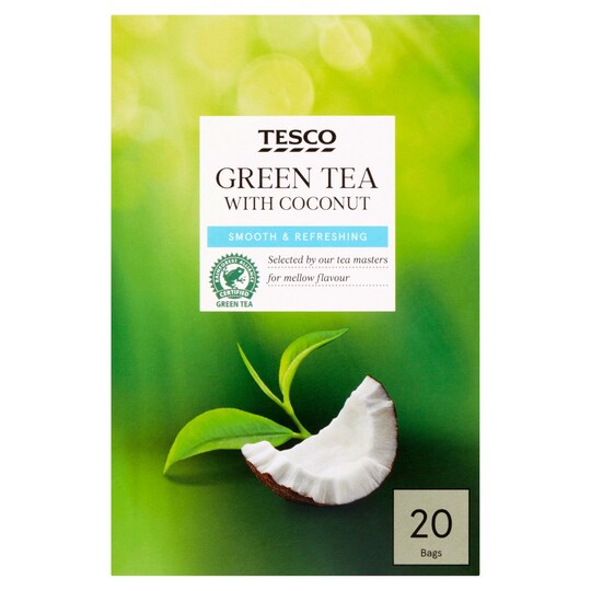 Tesco Green Tea With Coconut 20 Bags 40G Tesco Groceries