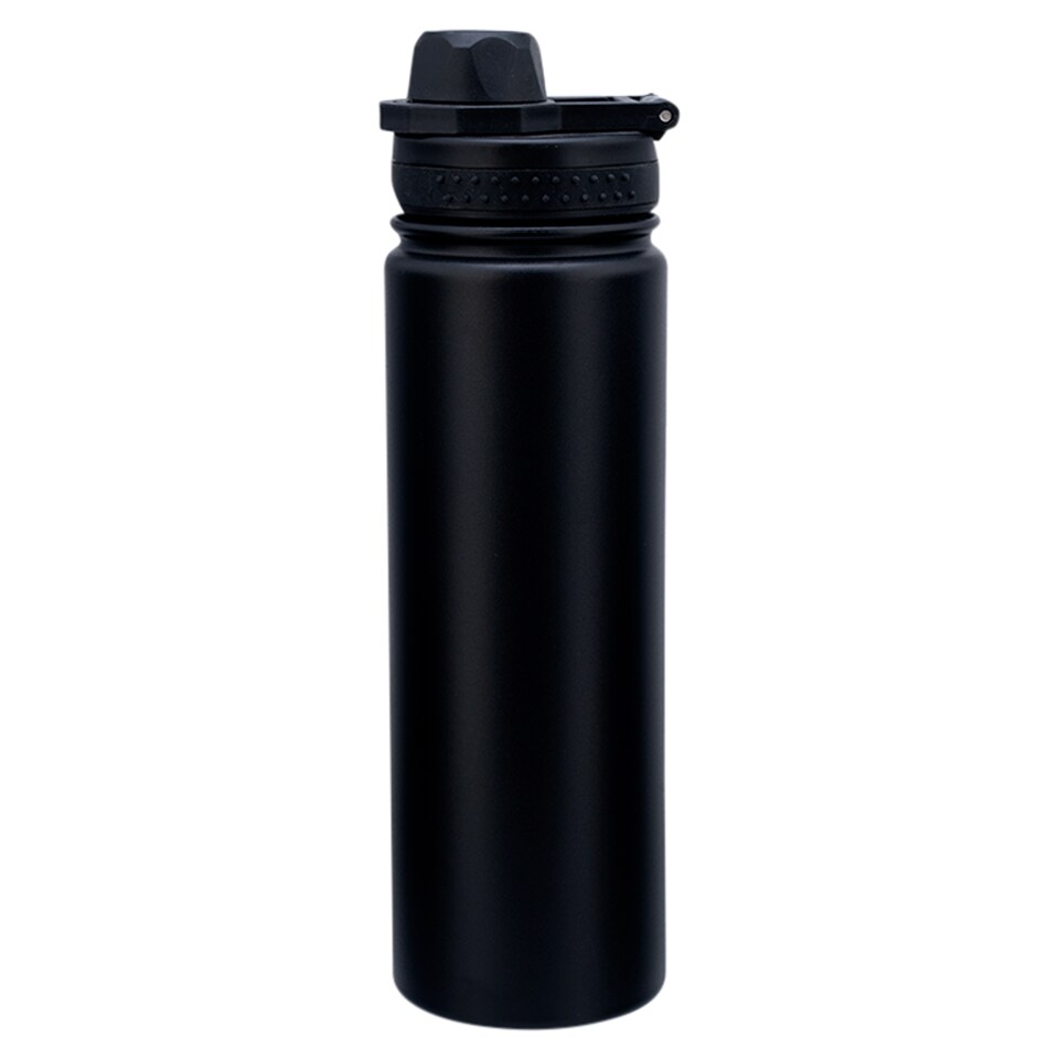 Tesco Home Black Insulated kétfunkciós műanyag kulacs 650 ml