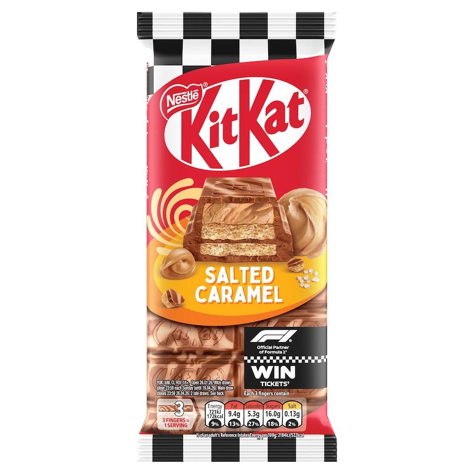 image 1 of KitKat Salted Caramel Chocolate Sharing Bar 99g