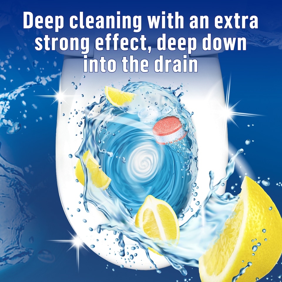 image 1 of Bloo Power Fizz Tabs 3 In 1 Toilet System Clean Lemon 8 x 22.5g
