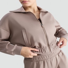 F&F Active Modal Rich Collared Zip Up Jacket in Brown