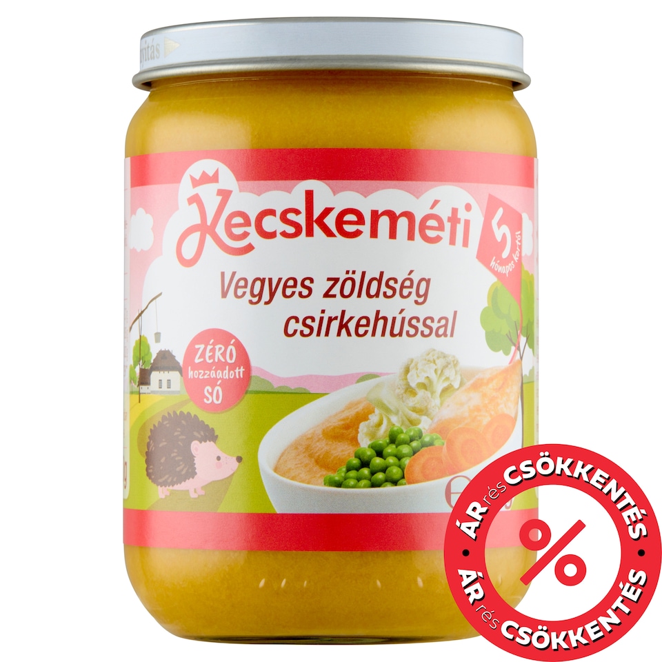 Kecskeméti vegyes zöldség csirkehússal bébiétel 5 hónapos kortól 190 g