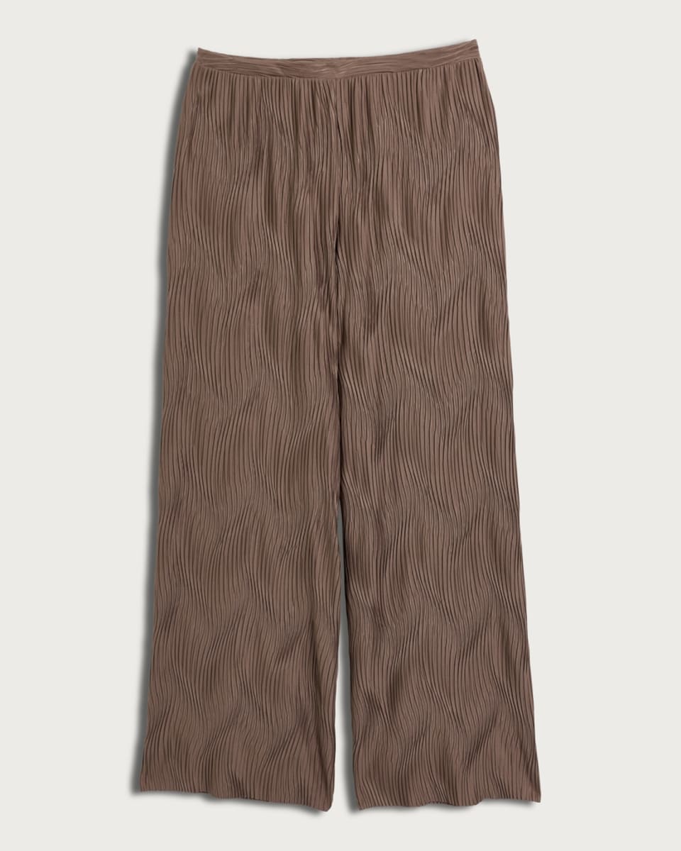 F&F Plisse Wave Textured Wide Leg Co-ord Trousers in Brown
