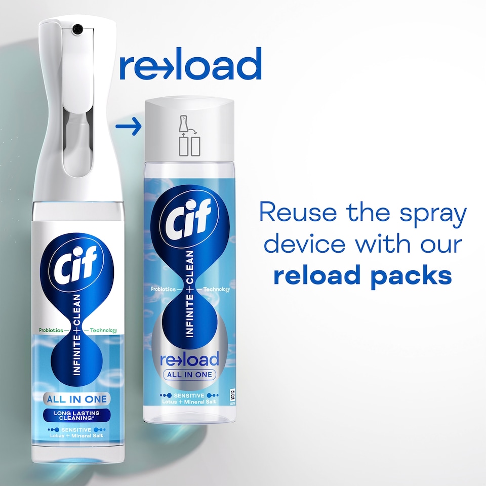 image 1 of Cif Infinite Clean All in One: Sensitive Lotus and Mineral Salts Reload 280ml