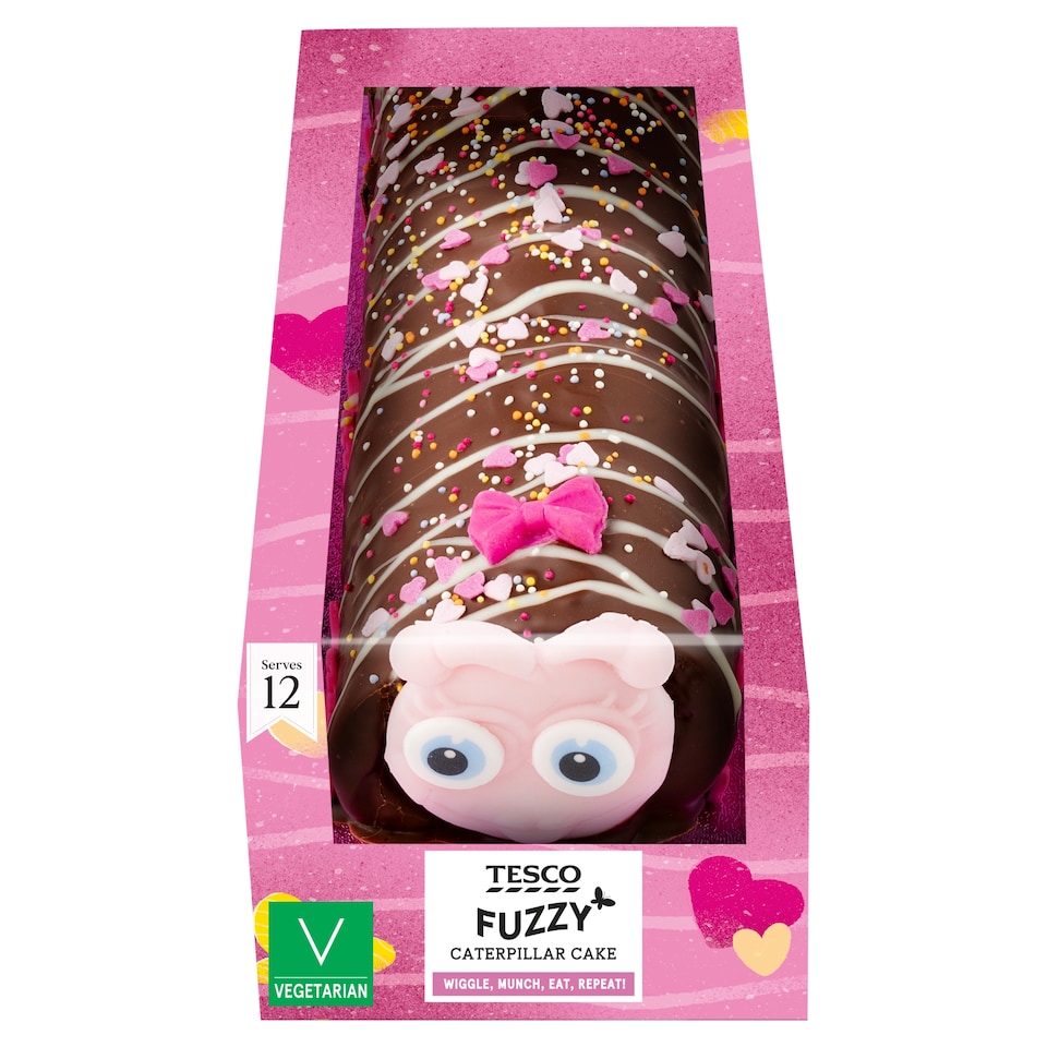 Tesco Fuzzy Caterpillar Cake - Chocolate 230g