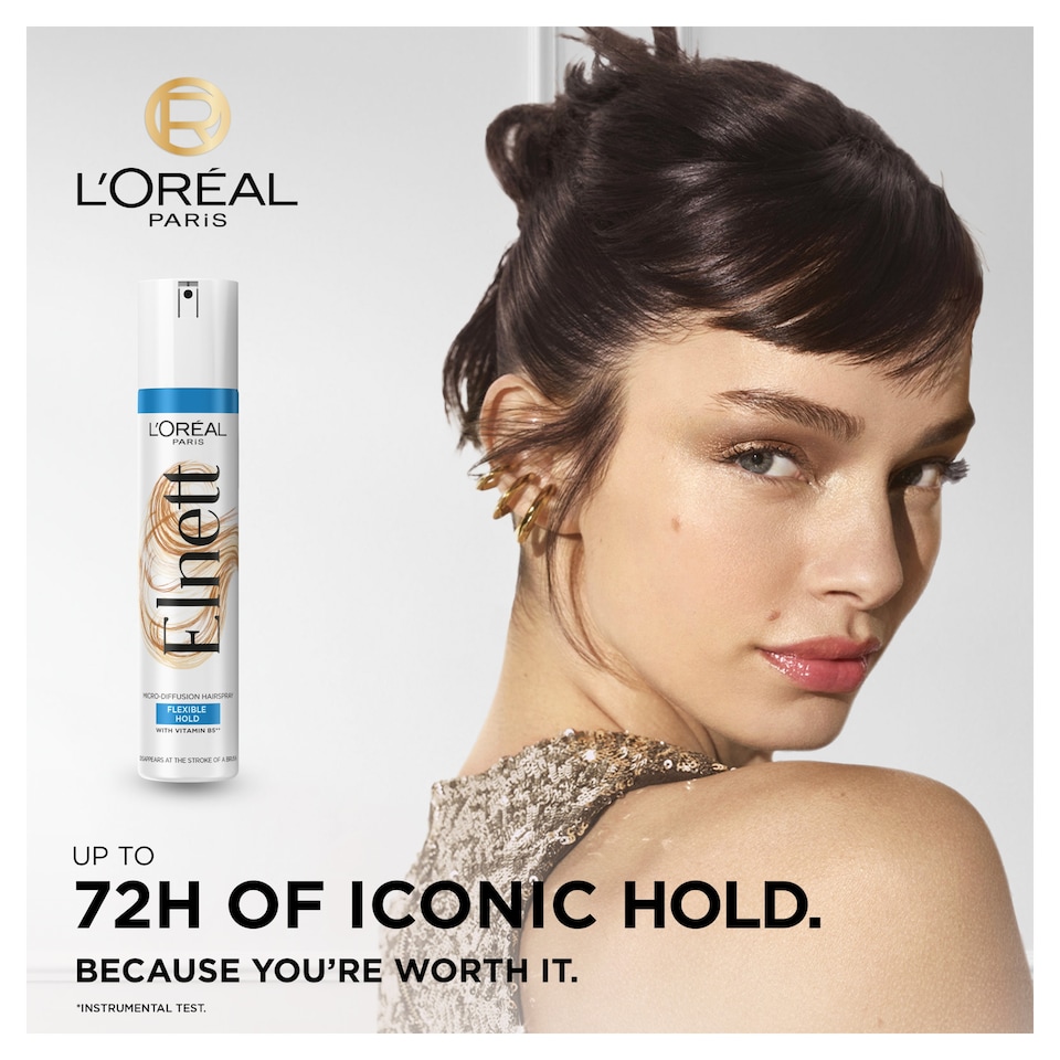 image 1 of L'Oreal Elnett Flexible Hold Hair Spray 400ml