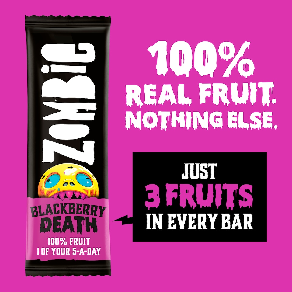 image 1 of Zombie Blackberry Fruit Snack Bar Multipack 4x25g
