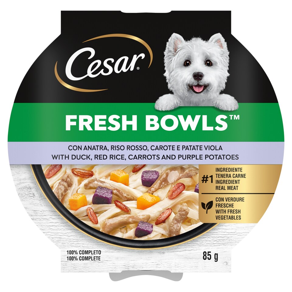 CESAR Fresh bowls Duck, Red Rice, Carrots and Purple Potatoes Dog Food 85g