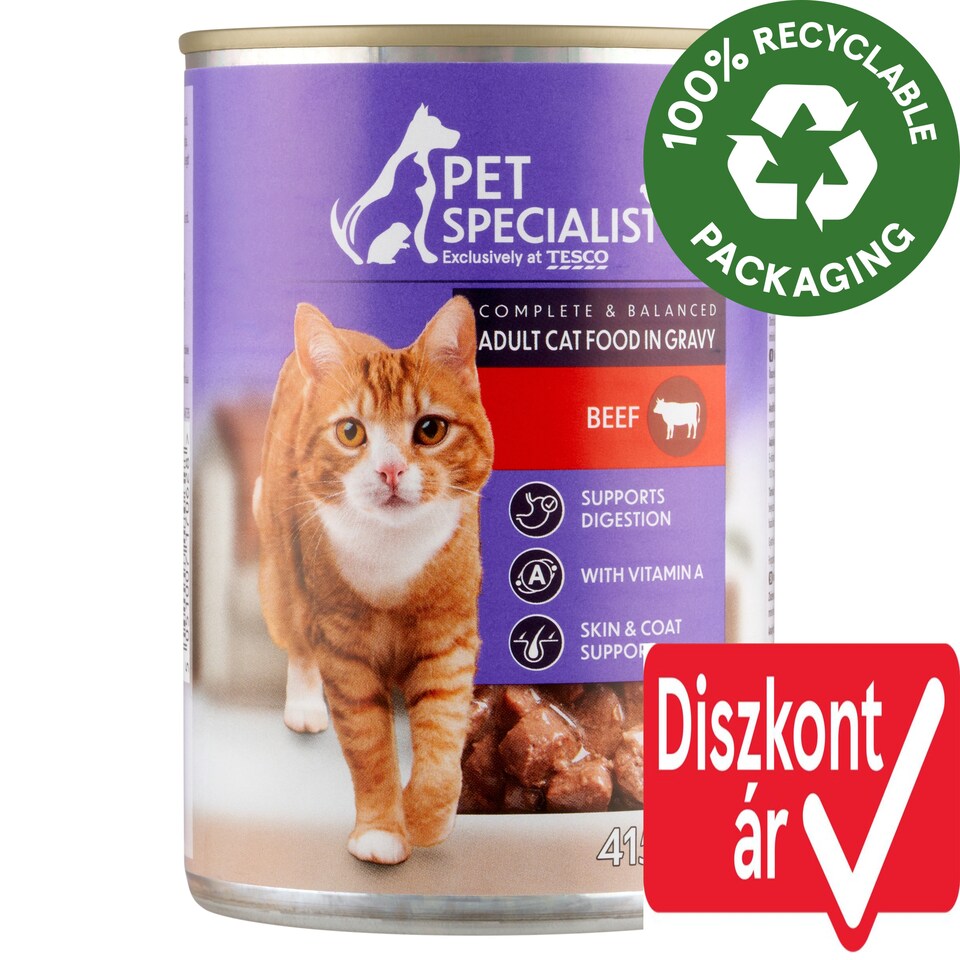 Pet Specialist Adult Cat Food in Gravy with Beef 415 g