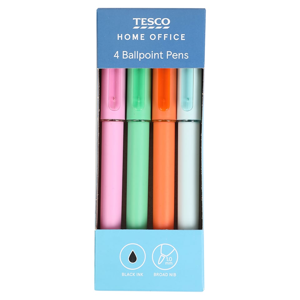image 1 of Tesco Ballpoint Pens 4 pack