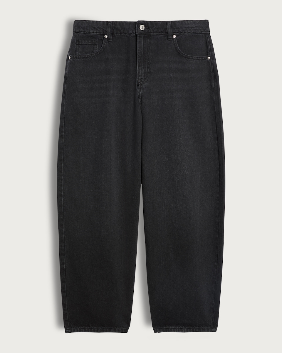 image 1 of The F&F Edit Barrel Leg Jeans in Black