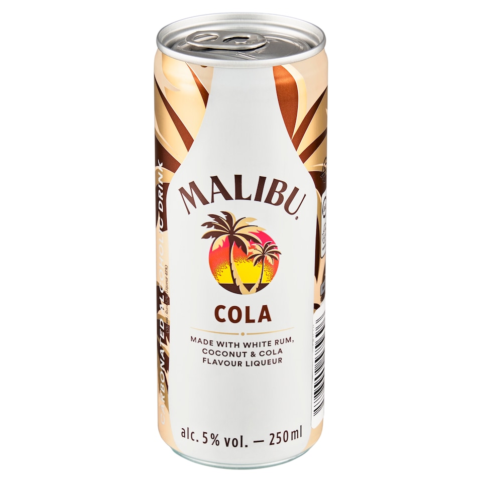 image 1 of Malibu Cola Carbonated Alcoholic Mixed Drink 250 ml
