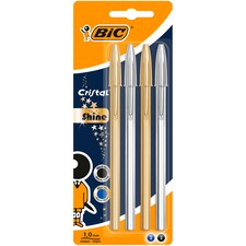 BIC Cristal Shine Pens 4 Pack
