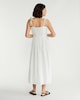 image 3 of F&F Pure Cotton Embroidered Tie Strap Midi Dress in White