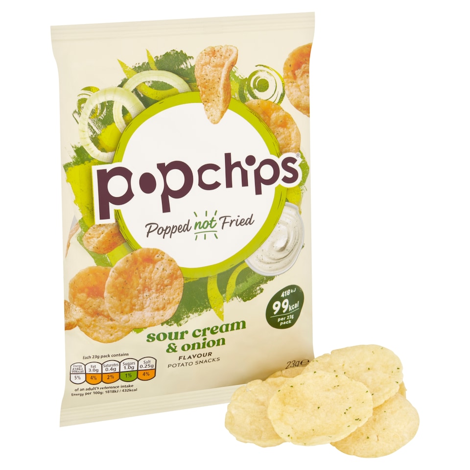 image 1 of Popchips Sour Cream & Onion Potato Chips 23G