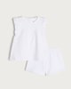 image 1 of F&F Baby Seersucker Sleeveless Top and Shorts Set in White
