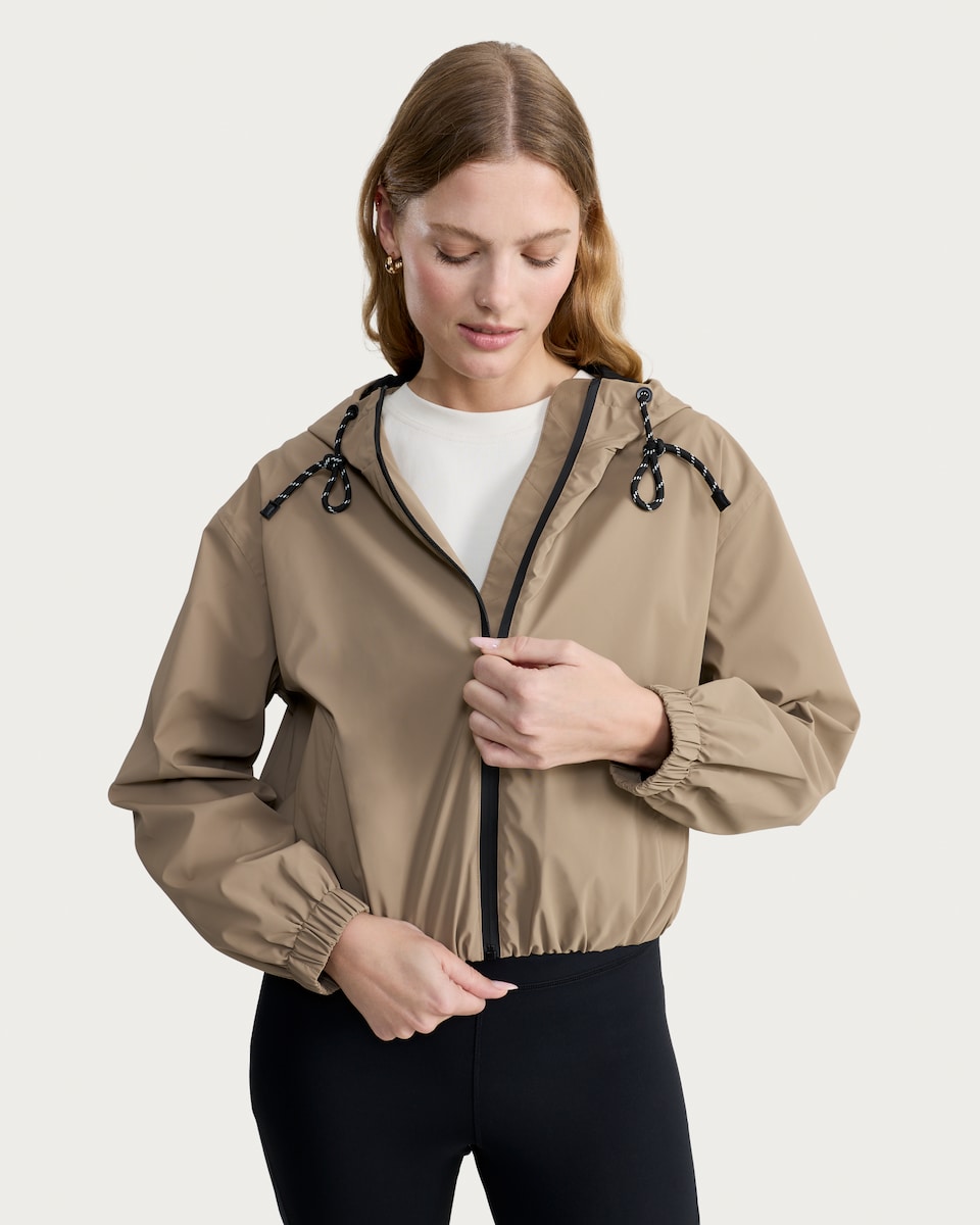 image 1 of F&F Hooded Zip Up Jacket in Brown