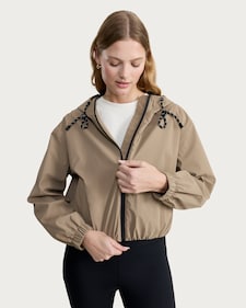 F&F Hooded Zip Up Jacket in Brown