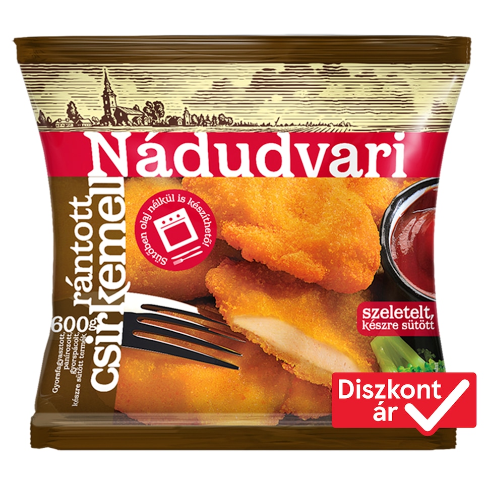 Nádudvari Quick-Frozen Sliced, Ready-Fried Breaded Chicken Breast 600 g