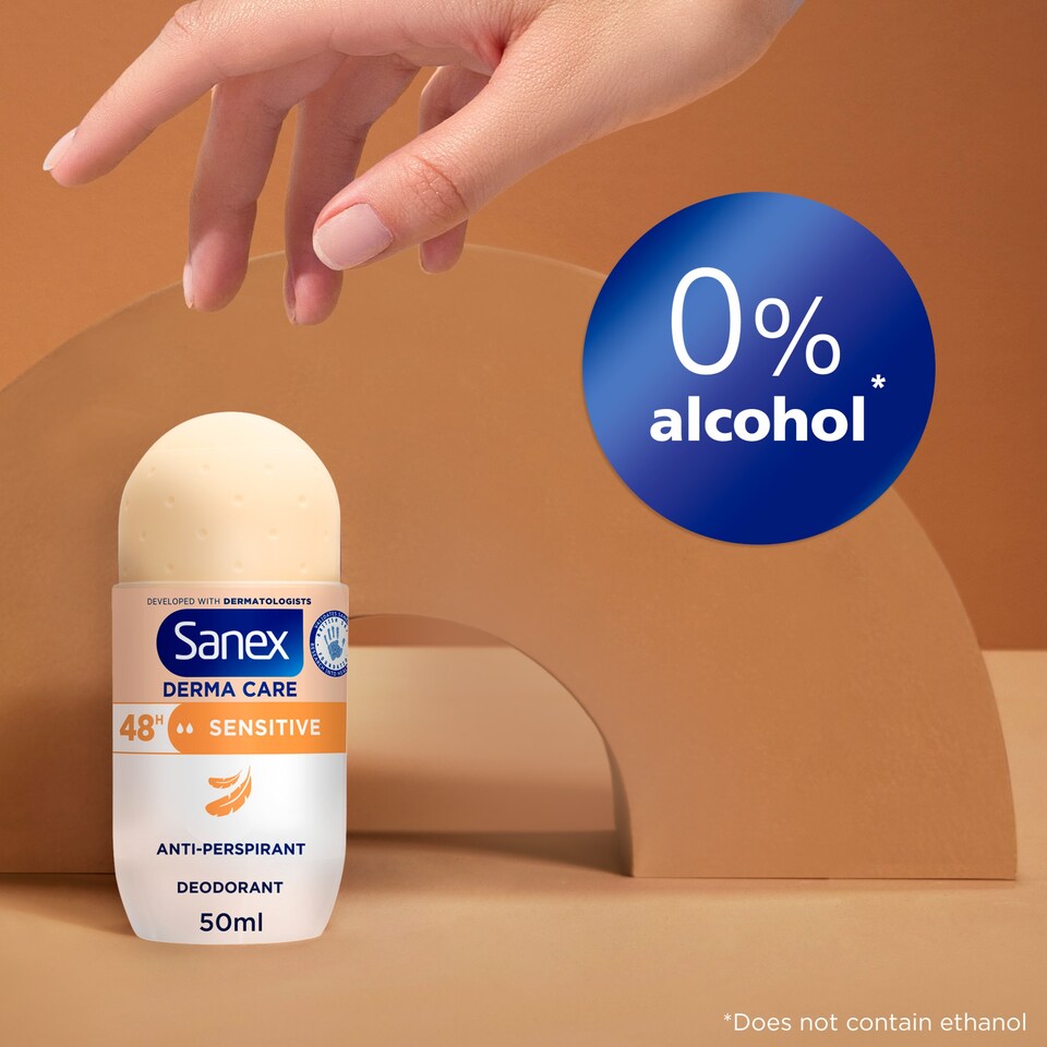 image 1 of Sanex Derma Care Sensitive 48h Antiperspirant Roll-On Deodorant 50ml