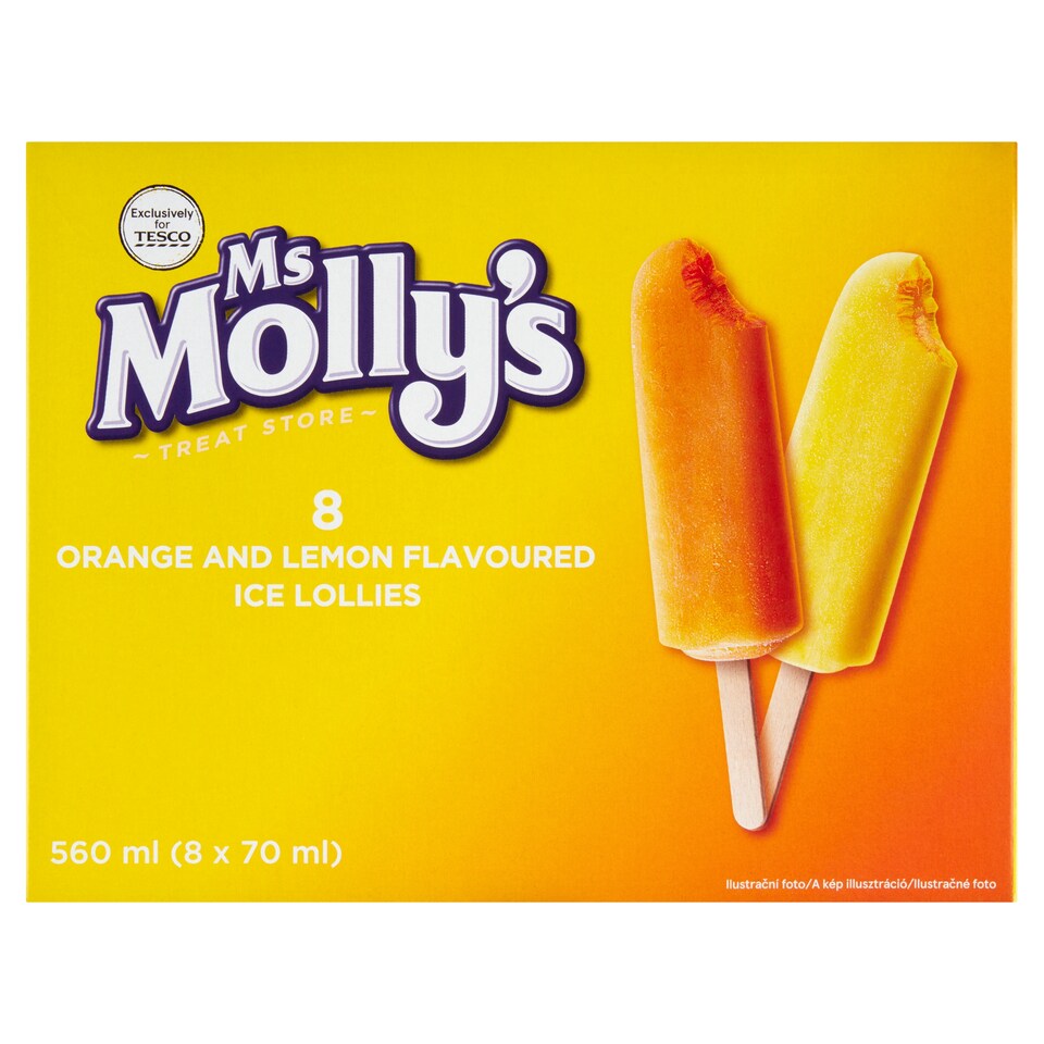 Ms Molly's Orange and Lemon Flavoured Ice Lollies 2 x 4 x 70 ml (560 ml)