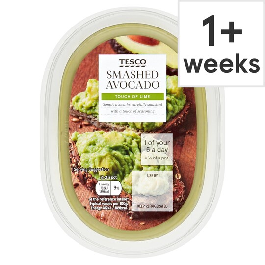 Tesco Smashed Avocado With Lime 200G Tesco Groceries