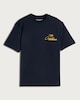 image 4 of Corvette Pure Cotton Relaxed Fit T-Shirt in Navy