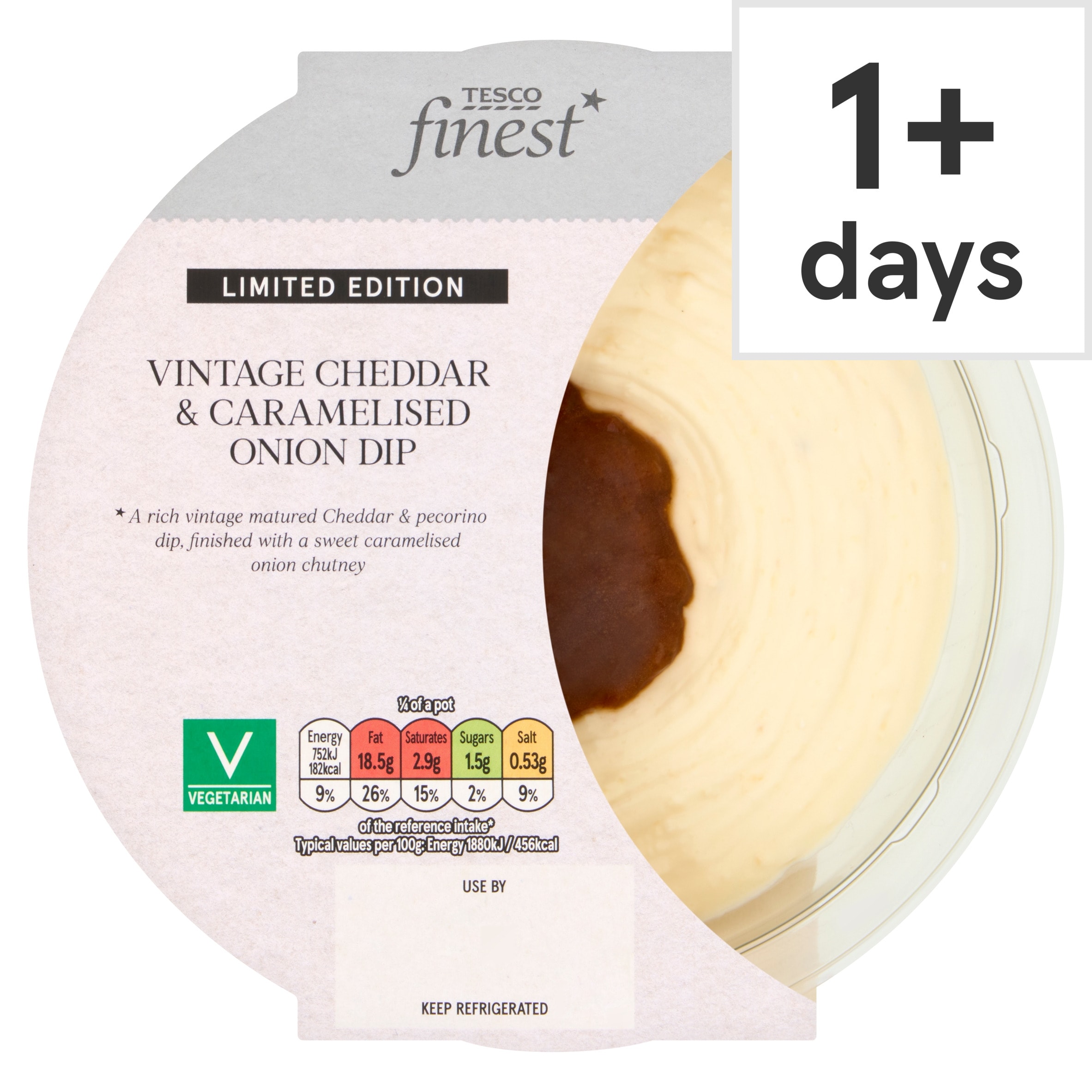 Tesco Finest Vintage Cheddar & Caramelised Onion Dip 160g