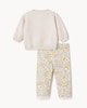 image 2 of F&F Baby 2-Piece Cotton Blend Floral Sweatshirt Set in Neutral