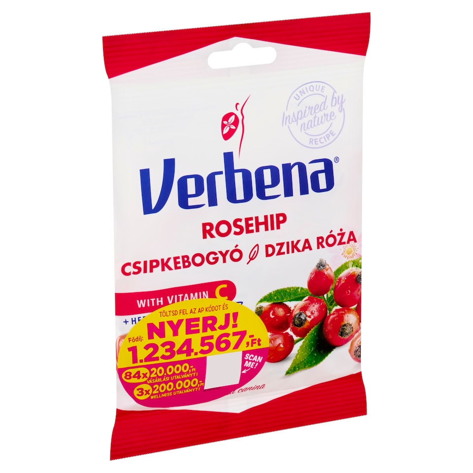 Verbena töltött keménycukorka csipkebogyó kivonattal és C-vitaminnal 60 g  1. kép