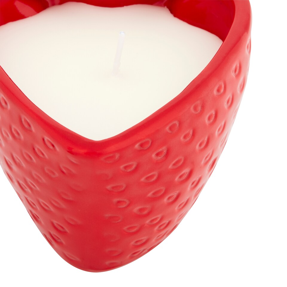 image 1 of Tesco Fruity Ceramic Candle Strawberry