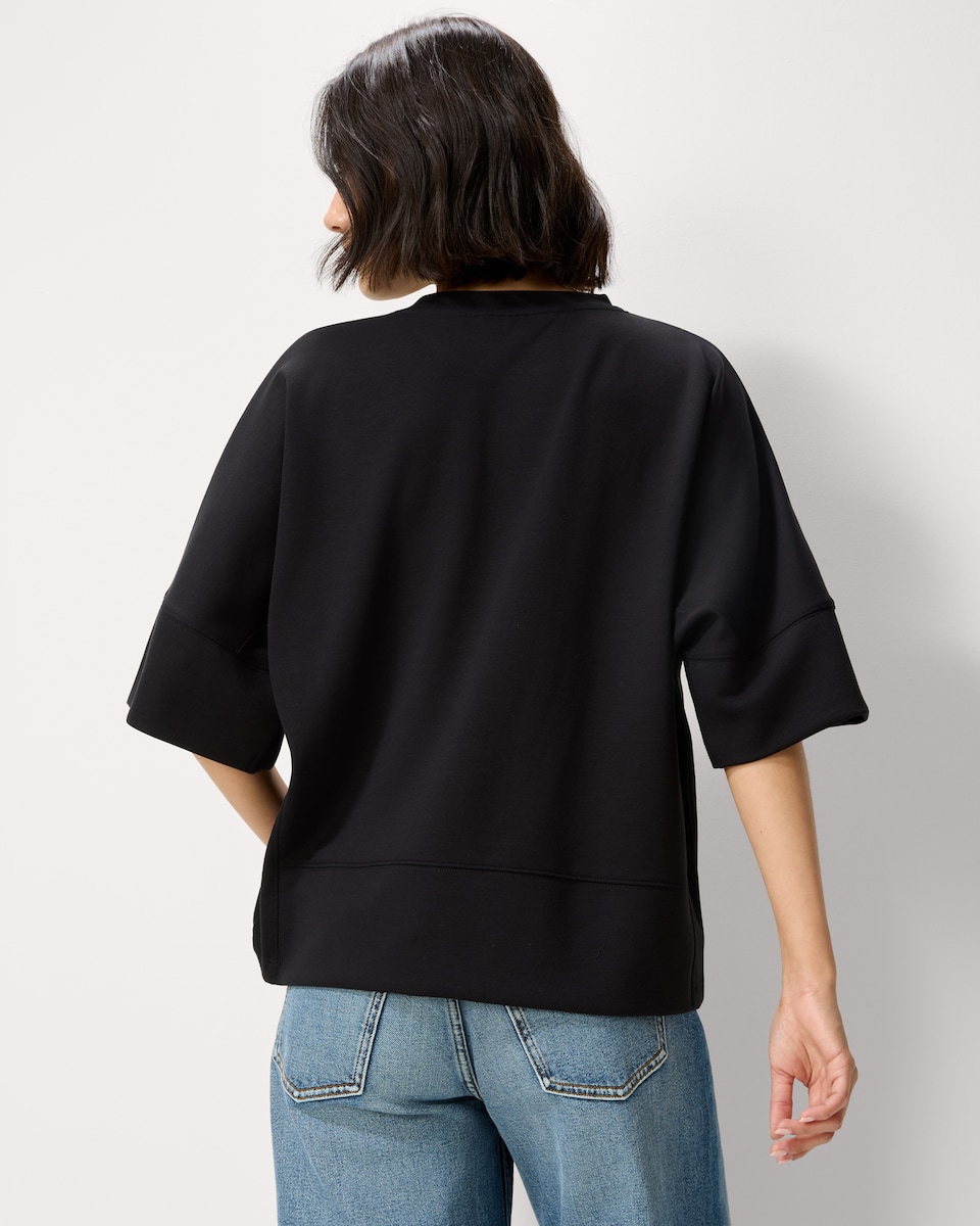 image 1 of F&F Scuba Panelled T-Shirt in Black