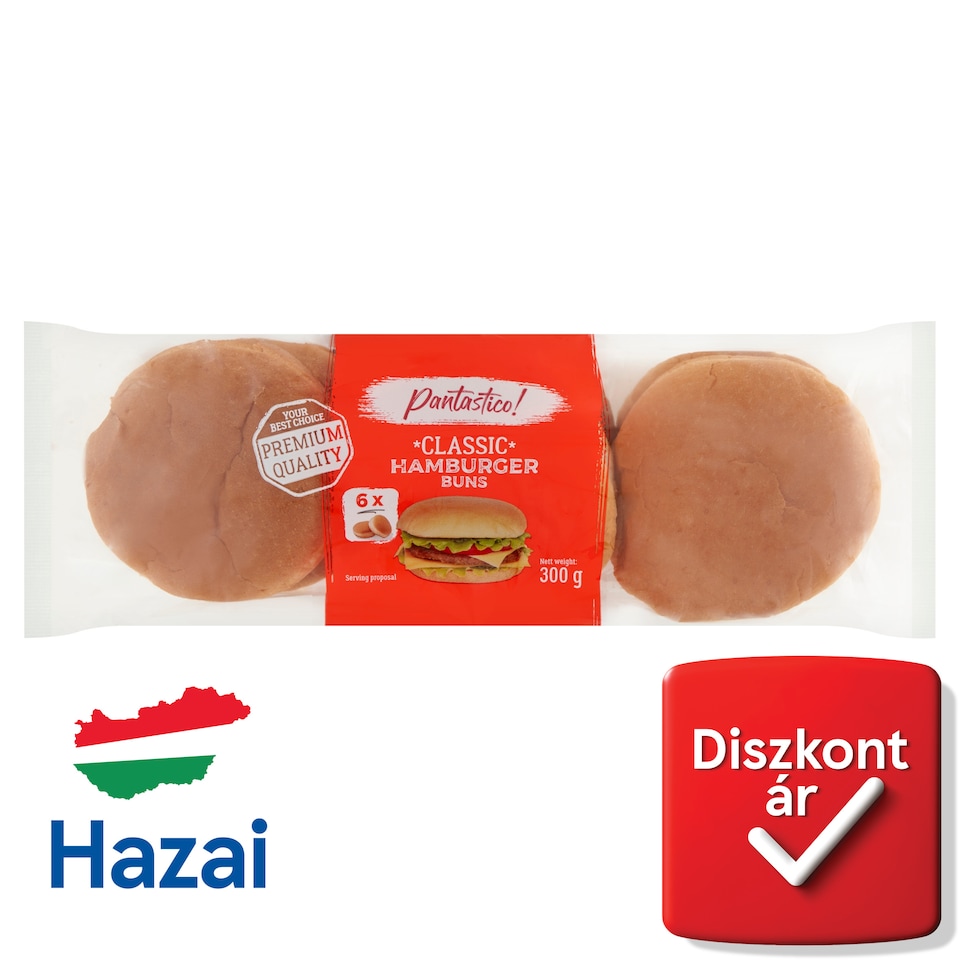 Pantastico! Classic hamburgerzsemle 6 x 50 g (300 g)