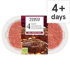 Tesco 4 Quarter Pounder Beef Burger 454g