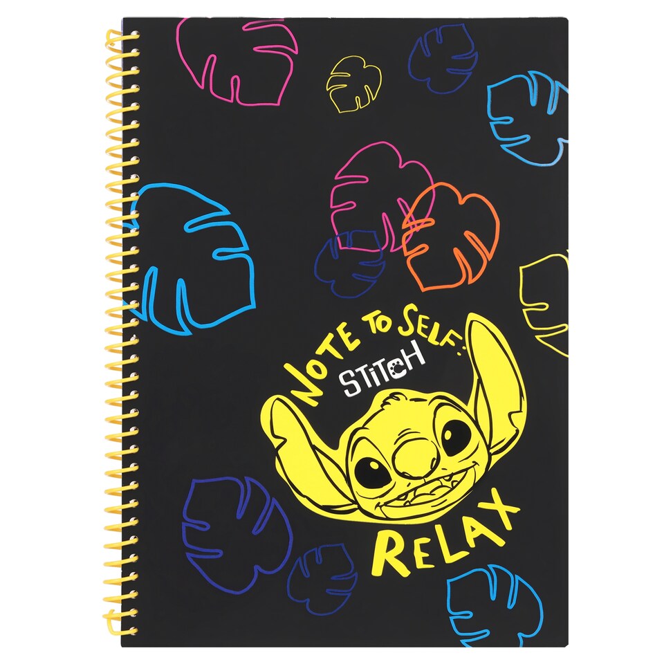 image 1 of Disney Stitch Black sešit s plastovou spirálou A4 čtverečkovaný 100 listů