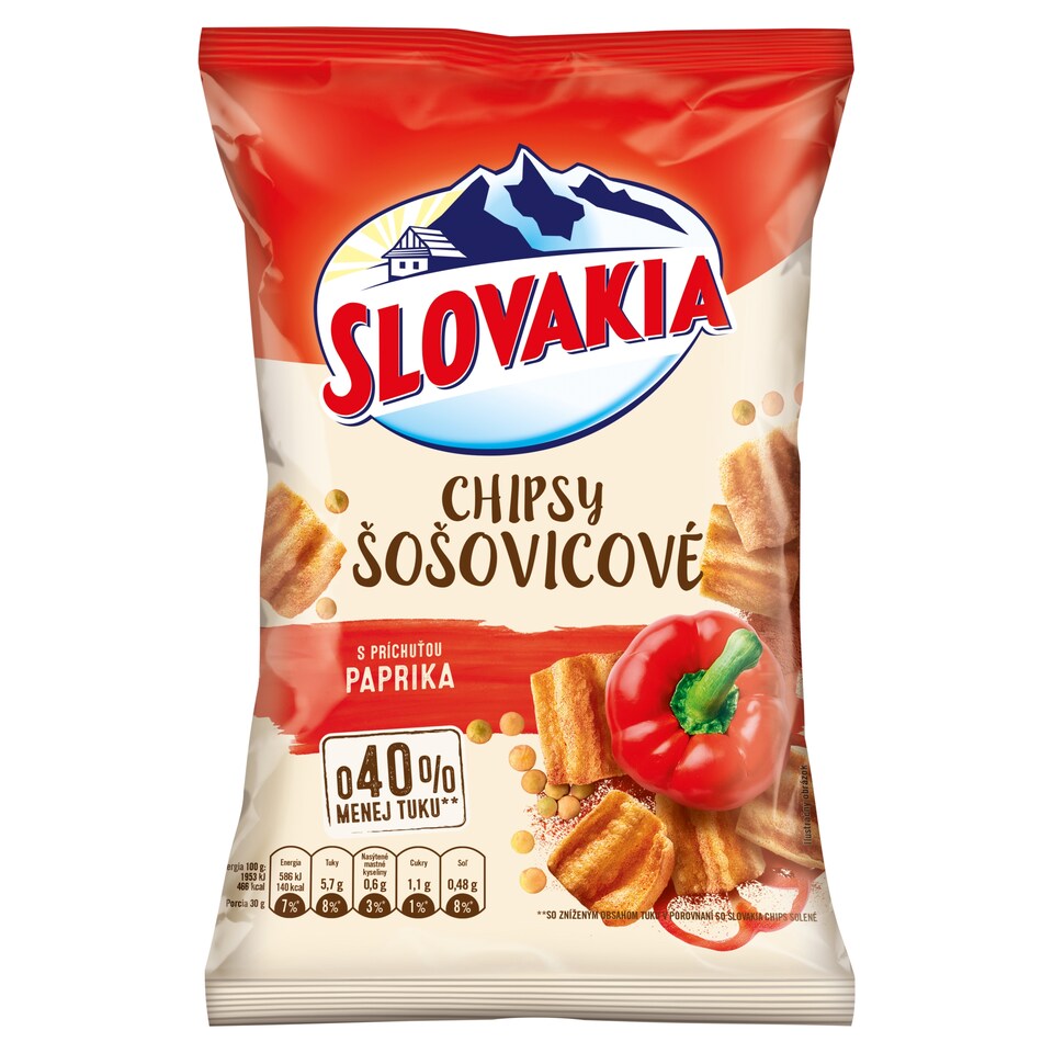 Slovakia Chipsy šošovicové s príchuťou paprika 65 g