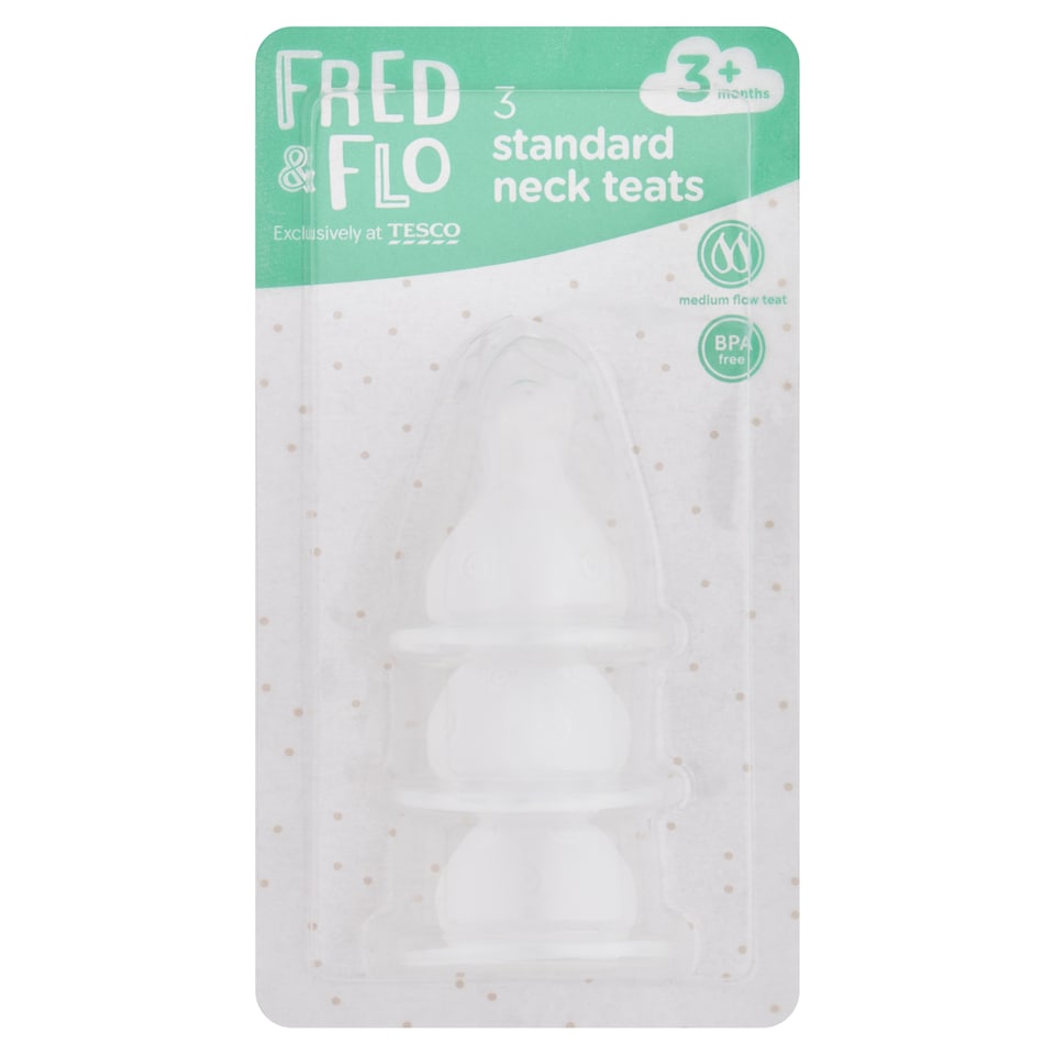 Fred & Flo Standard Neck Teat Medium Flow 3 Pack