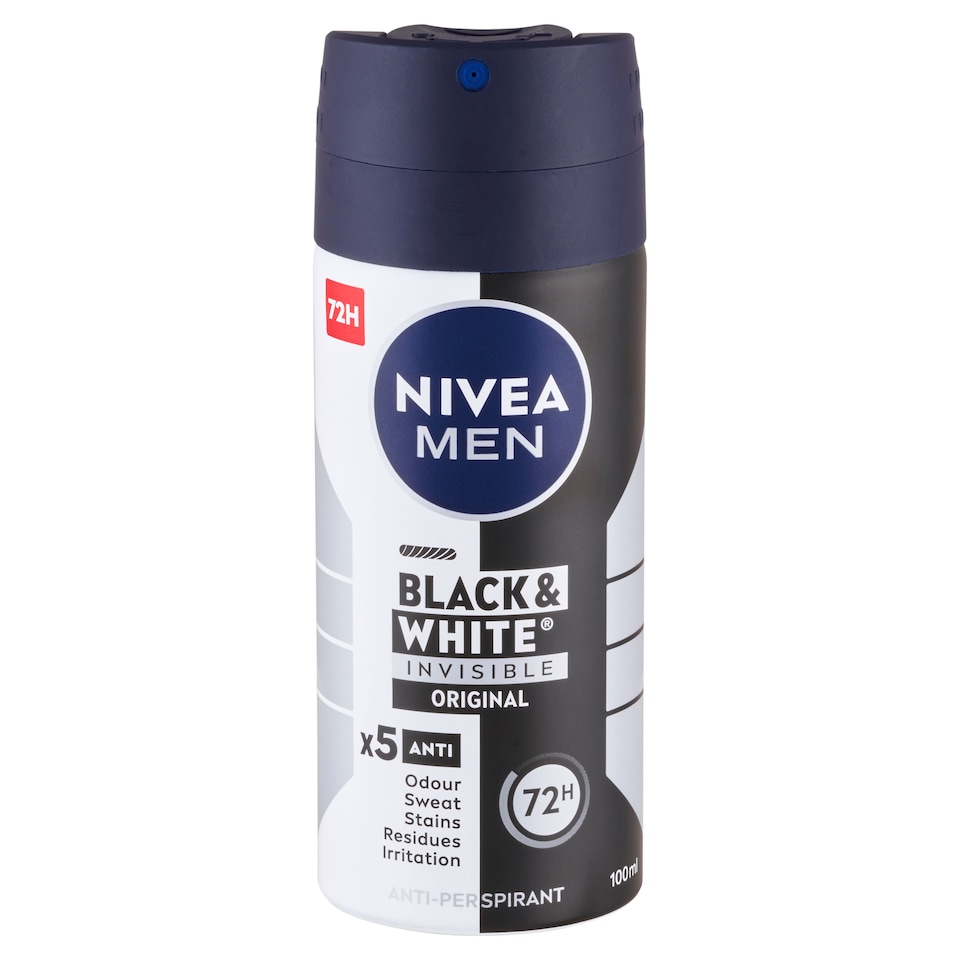 NIVEA MEN Black & White Invisible Original izzadásgátló spray 100 ml 1. kép
