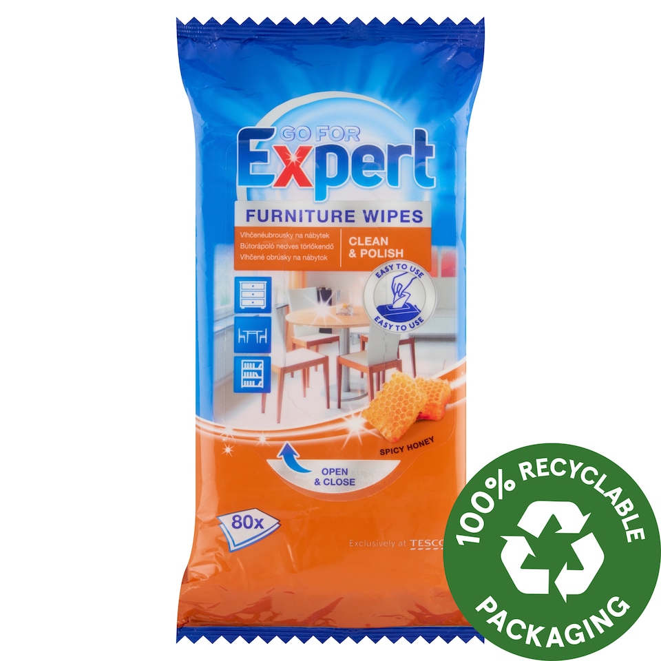 Go for Expert Spicy Honey vlhčené ošetrujúce obrúsky na nábytok 80 ks