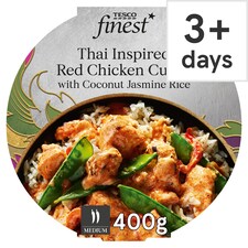 Tesco Finest Thai Inspired Red Chicken Curry & Rice 400G