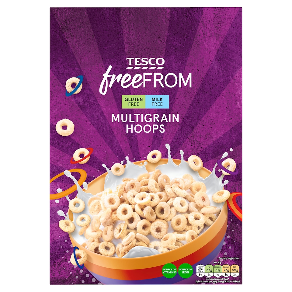 Tesco Free From Multigrain Hoops 300G.