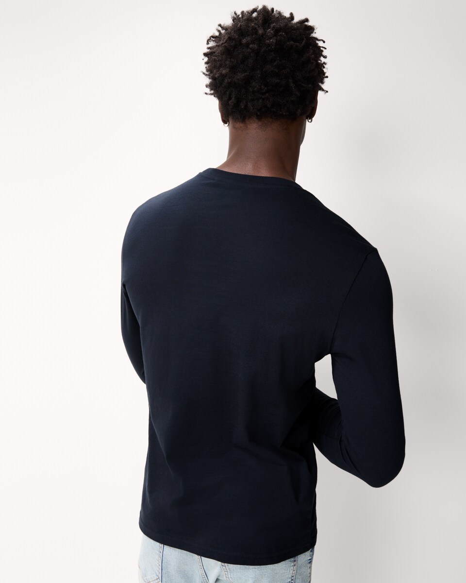 image 1 of F&F Pure Cotton Long Sleeved Top in Navy
