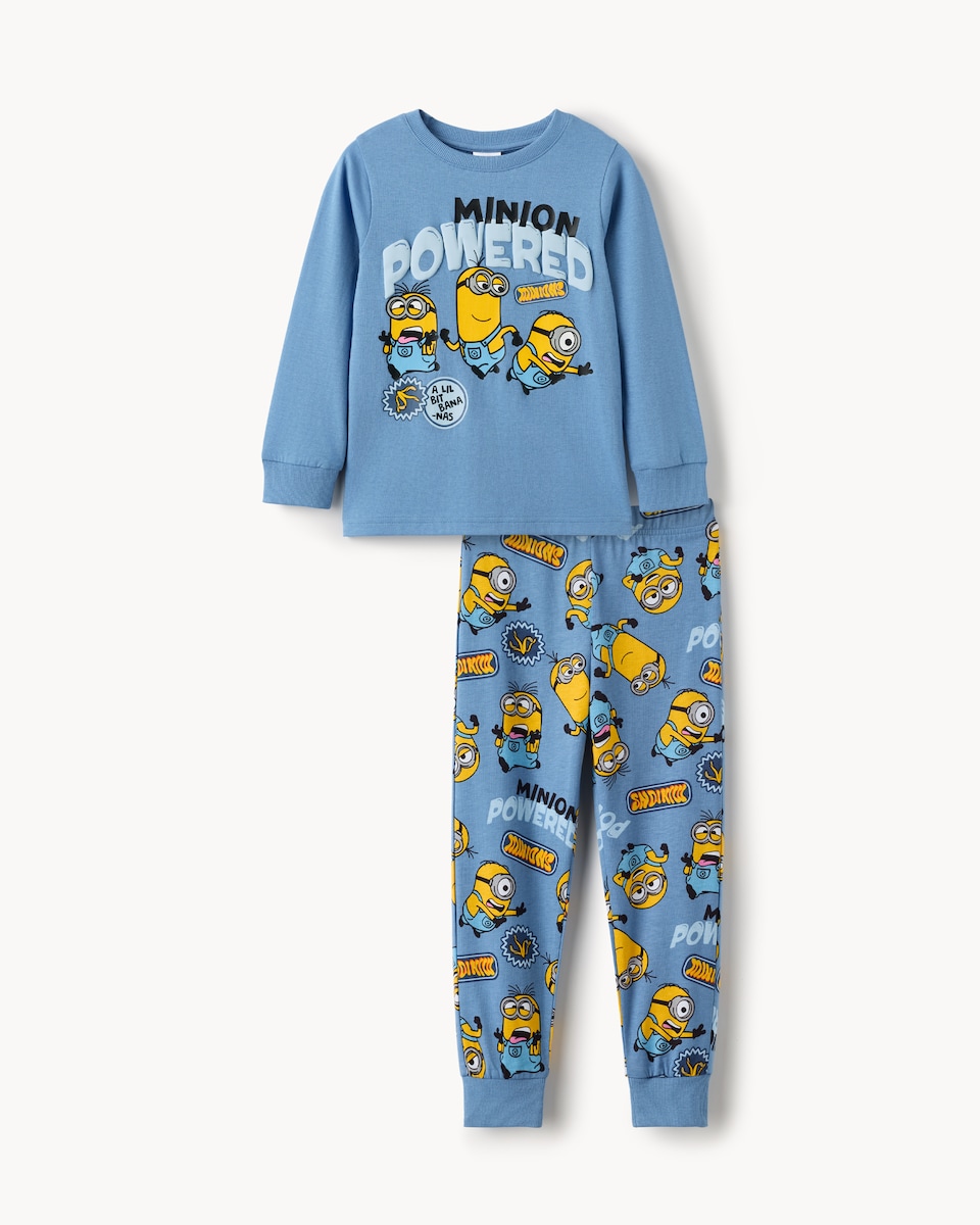 image 1 of Minions Pure Cotton Pyjama Set in Blue