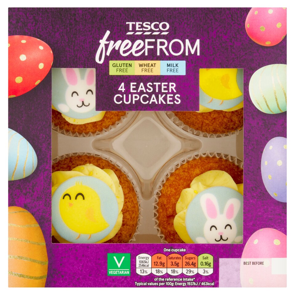 Tesco Free From Easter Cupcakes 4 Pack