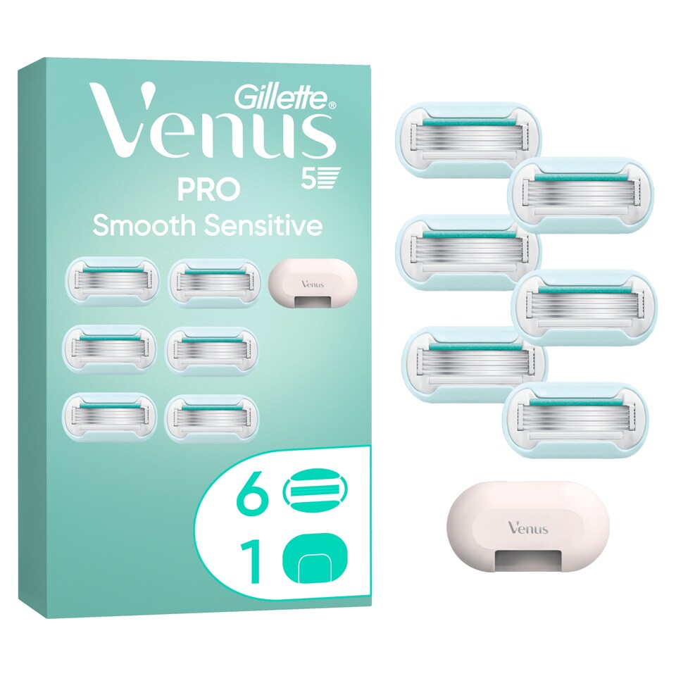 obrázok 1 z Gillette Venus Pro Smooth Sensitive Dámske Holiace Hlavice na Citlivú Pokožku, Náhradné Hlavice