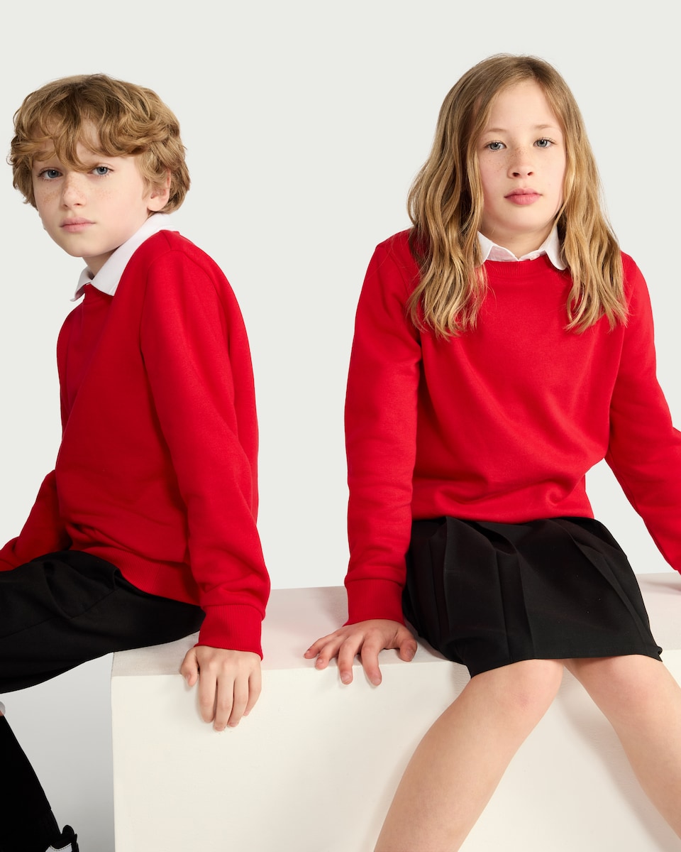 image 1 of F&F School Unisex 2-Pack Cotton Rich Sweatshirts in Red
