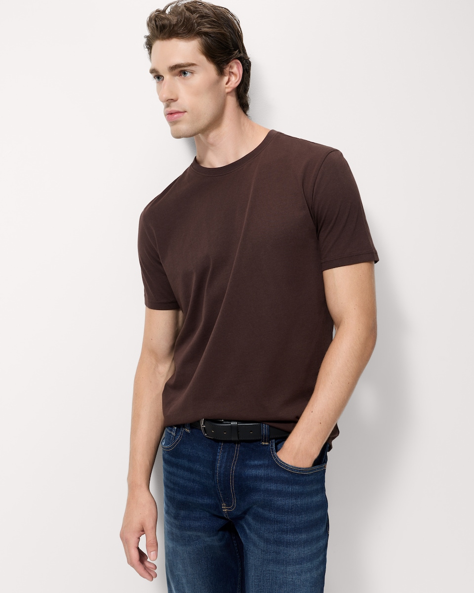image 1 of F&F Pure Cotton T-Shirt in Brown