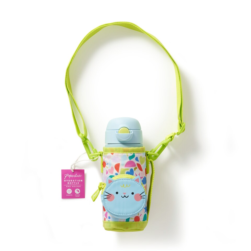 image 1 of Paperchase Terrazzo Cats Hydration Bottle with Strap