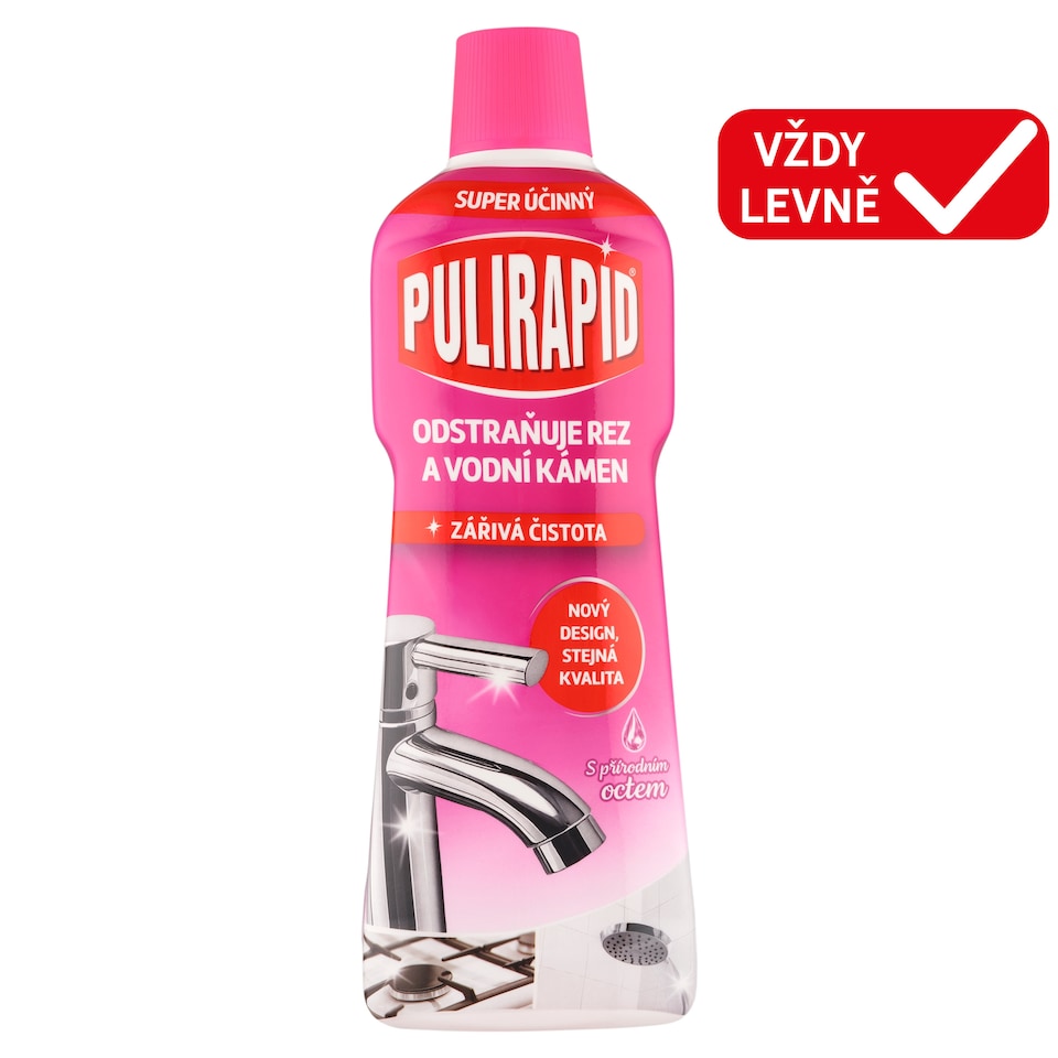 Obrázek 1 pro produkt Pulirapid Tekutý čistič na vodní kámen s přírodním octem 750ml