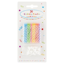 Decorata Party Birthday Candles 20 pcs & Holders 10 pcs